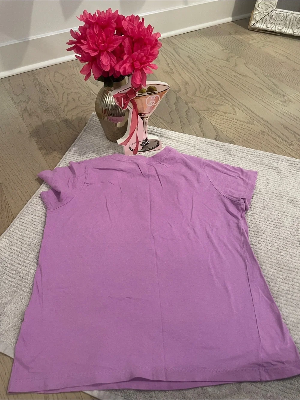 Nike Lavender Graphic 'Hustle Heart & Hoops' Tee